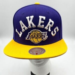 NWT Mitchell & Ness Los Angeles Lakers NBA Snapback Hat Purple Yel NWT low OSFA